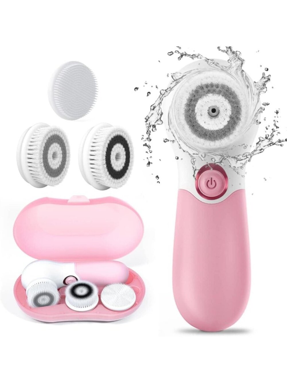 Deep Cleansing Spin Brush Face Cleanser with 3 Brush Heads for Exfoliation